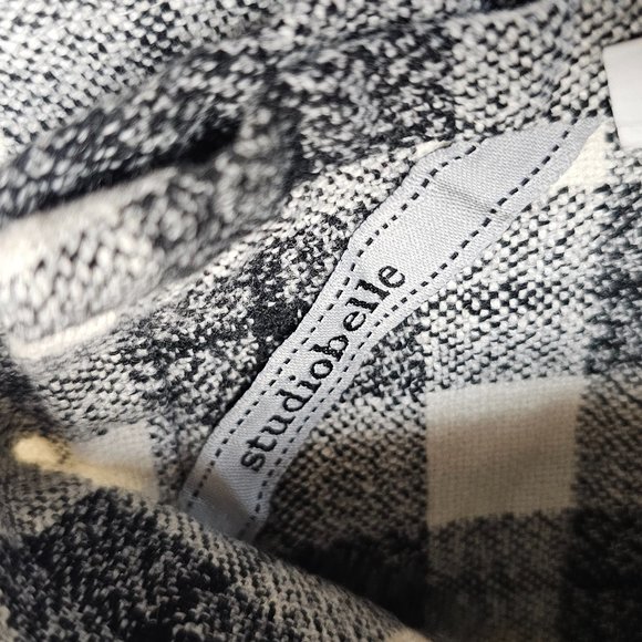 3 New Kitchen Towels Black White Gray Plaid Check Stripe Studio Belle 18 X 28 - Picture 3 of 12